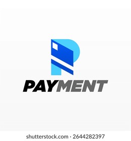 Payment logo design template with unique letter P