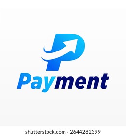 Payment logo design template with unique letter P