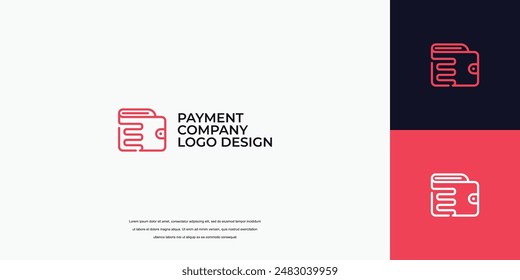 payment logo design, wallet logo with letter E