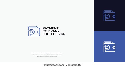 payment logo design, wallet logo with letter P