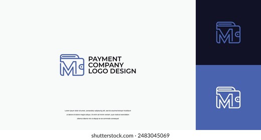 payment logo design, wallet logo with letter M