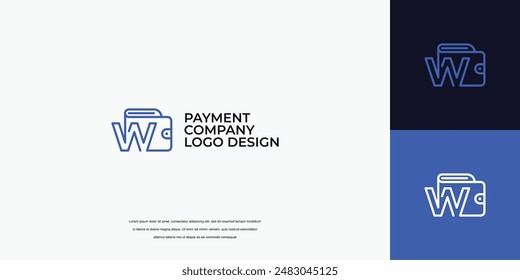 payment logo design, wallet logo with letter W