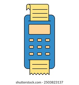 Máquina de pago con factura. Elemento de compra