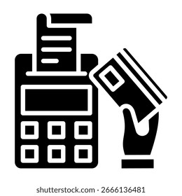Payment Machine Icon Glyph Design Vector Illustration