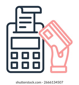 Ilustração do vetor do projeto da cor da linha do ícone da máquina de pagamento