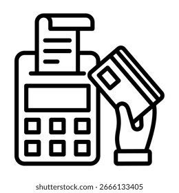 Payment Machine Icon Line Design Vector Illustration