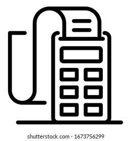 Payment machine icon. Outline payment machine vector icon for web design isolated on white background