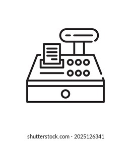 payment machine vector outline icon style illustration. EPS 10 File