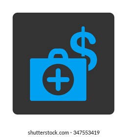 Payment Medicine vector icon. Style is flat rounded square button, blue and gray colors, white background.