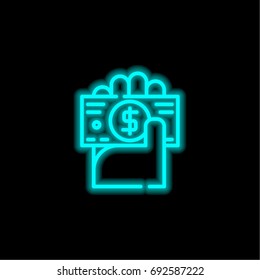 Payment method blue glowing neon ui ux icon. Glowing sign logo vector