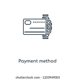 Payment method concept line icon. Linear Payment method concept outline symbol design. This simple element illustration can be used for web and mobile UI/UX.