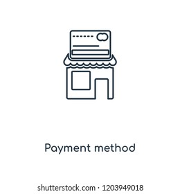 Payment method concept line icon. Linear Payment method concept outline symbol design. This simple element illustration can be used for web and mobile UI/UX.