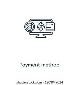 Payment method concept line icon. Linear Payment method concept outline symbol design. This simple element illustration can be used for web and mobile UI/UX.