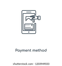 Payment method concept line icon. Linear Payment method concept outline symbol design. This simple element illustration can be used for web and mobile UI/UX.