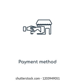 Payment method concept line icon. Linear Payment method concept outline symbol design. This simple element illustration can be used for web and mobile UI/UX.