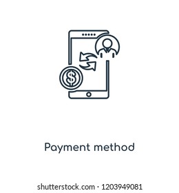 Payment method concept line icon. Linear Payment method concept outline symbol design. This simple element illustration can be used for web and mobile UI/UX.