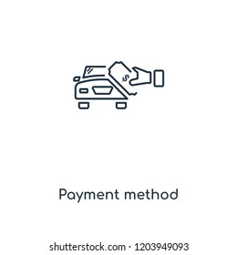 Payment method concept line icon. Linear Payment method concept outline symbol design. This simple element illustration can be used for web and mobile UI/UX.