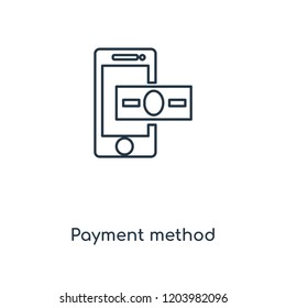 Payment method concept line icon. Linear Payment method concept outline symbol design. This simple element illustration can be used for web and mobile UI/UX.