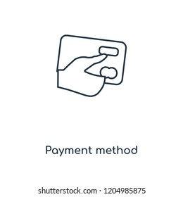 Payment method concept line icon. Linear Payment method concept outline symbol design. This simple element illustration can be used for web and mobile UI/UX.