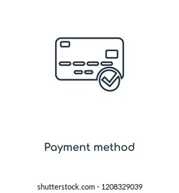 Payment method concept line icon. Linear Payment method concept outline symbol design. This simple element illustration can be used for web and mobile UI/UX.