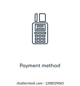 Payment method concept line icon. Linear Payment method concept outline symbol design. This simple element illustration can be used for web and mobile UI/UX.