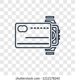 Payment method concept vector linear icon isolated on transparent background, Payment method concept transparency concept in outline style