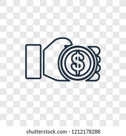 Payment method concept vector linear icon isolated on transparent background, Payment method concept transparency concept in outline style