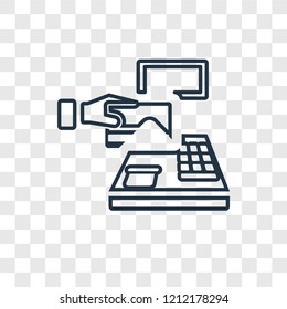 Payment method concept vector linear icon isolated on transparent background, Payment method concept transparency concept in outline style
