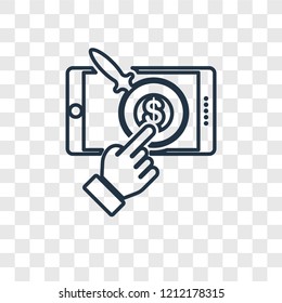 Payment method concept vector linear icon isolated on transparent background, Payment method concept transparency concept in outline style