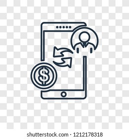 Payment method concept vector linear icon isolated on transparent background, Payment method concept transparency concept in outline style