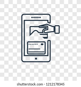 Payment method concept vector linear icon isolated on transparent background, Payment method concept transparency concept in outline style