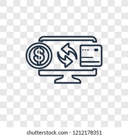 Payment method concept vector linear icon isolated on transparent background, Payment method concept transparency concept in outline style
