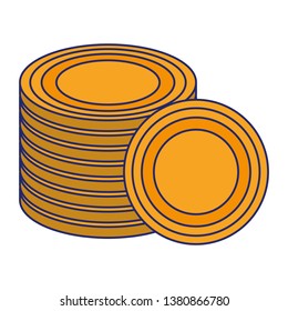 Payment method currency isolated blue lines