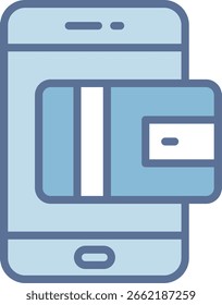 Método de Pagamento Preenchido - Ícone de Tom Azul