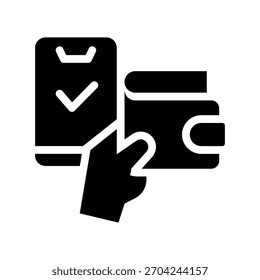 Método de pago Glifo Icono Ilustración Vector Gráfico. Gráfico simple del Vector de la ilustración del elemento, conveniente para el App, los Sitios web, y las presentaciones aisladas en el fondo blanco