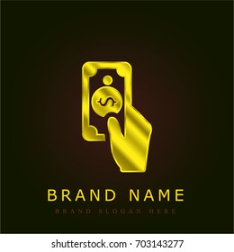 Payment method golden metallic logo