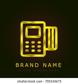 Payment method golden metallic logo
