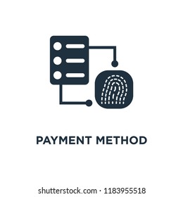 Payment method icon. Black filled vector illustration. Payment method symbol on white background. Can be used in web and mobile.