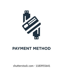 Payment method icon. Black filled vector illustration. Payment method symbol on white background. Can be used in web and mobile.