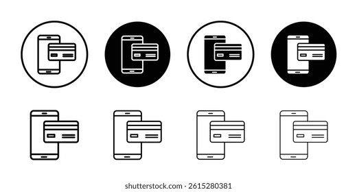 Payment method icon Flat simple outline set