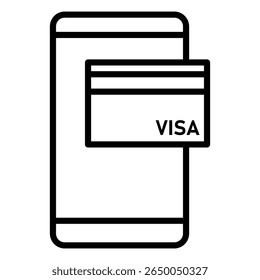 ícone do método de pagamento fino delinear logotipo de arte