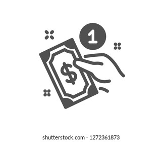 Payment method icon. Give cash money sign. Quality design element. Classic style icon. Vector