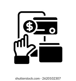 Ilustração do Vetor de Glifos do Ícone do Método de Pagamento