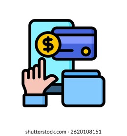 Ícone do Método de Pagamento Ilustração do Vetor de Cor Linear