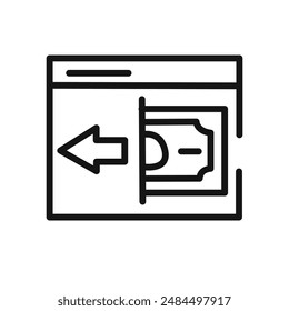 Symbol für Zahlungsmethode Lineare Vektorgrafik Grafikzeichen