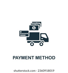 Payment method icon. Monochrome simple sign from logistics collection. Payment method icon for logo, templates, web design and infographics.