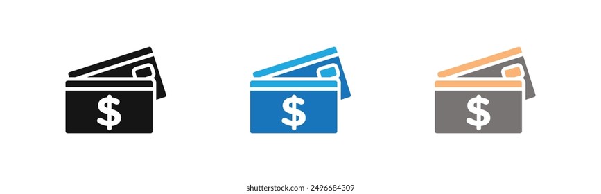 Payment method icon outline collection or set in black and white