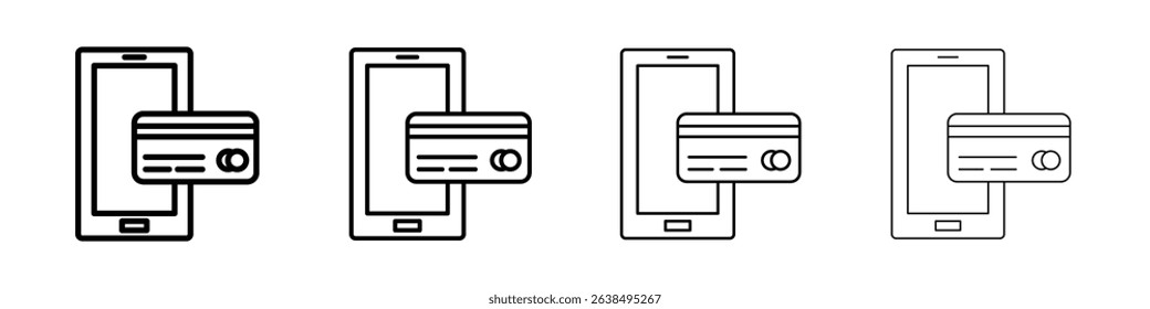 Payment method icon Outline sign symbol set
