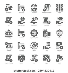 Payment Method Icon pack for your website, mobile, presentation, and logo design. Payment Method Icon solid design. Vector graphics illustration and editable stroke.