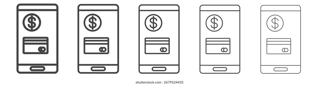 ícone do método de pagamento símbolo de coleção de ilustração simples